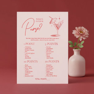 Retro Cocktail Bachelorette What's In Your Purse Invitation