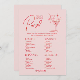 Retro Cocktail Bachelorette What's In Your Purse Invitation