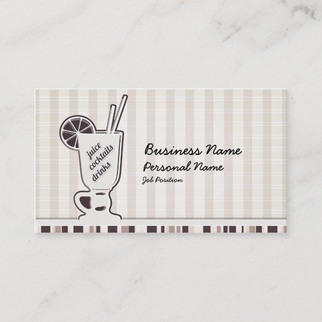 Retro Cocktail Bar Drink Business Card (Front)