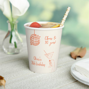 Retro Cocktail Birthday Party fancy Paper Cups