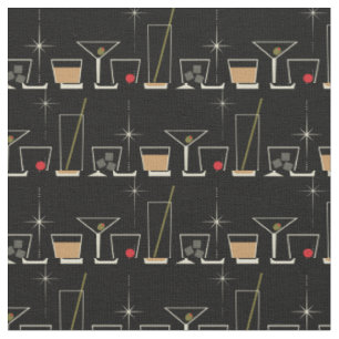 Retro Cocktail Glass Cute Vintage Mod 1950's Fabric
