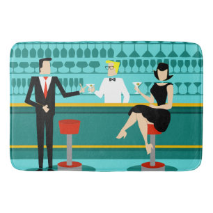 Retro Cocktail Lounge Bath Mat