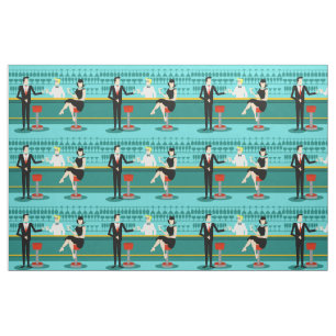 Retro Cocktail Lounge Fabric