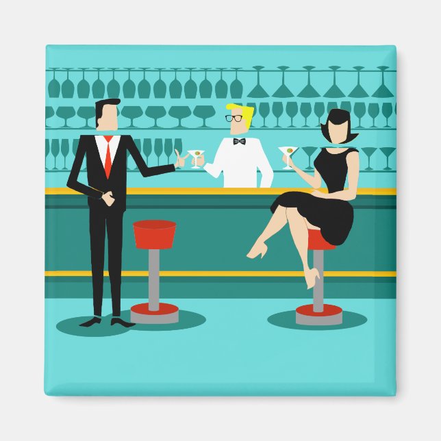 Retro Cocktail Lounge Magnet (Front)
