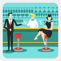 Retro Cocktail Lounge Stickers