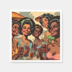 Retro Cocktail Party Girls Napkin