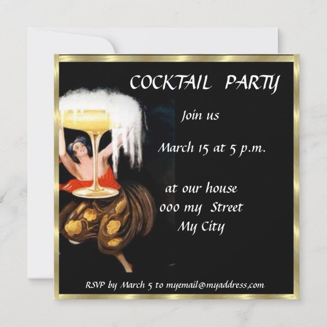 Retro Cocktail Party Invitation (Front)