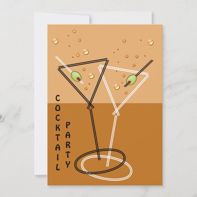retro Cocktail party Invitation (Front)