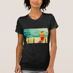 Retro cocktail sunset pool bar T-Shirt