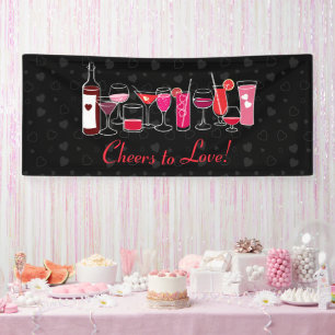 Retro Cocktails Valentines Day Party Banner