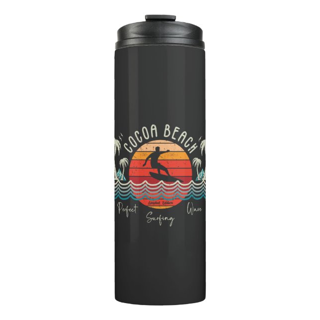 Retro Cocoa Beach Thermal Tumbler (Front)