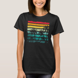 Retro Coconut Palm Trees Beach Exotic Tropical Sum T-Shirt