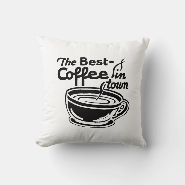 Retro Coffee Ad Cushion (Front)