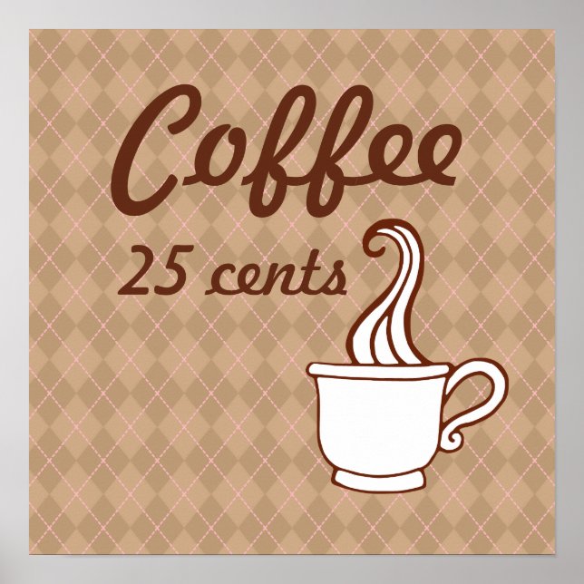 Retro Coffee Art Poster Print (Front)