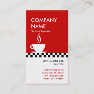 retro coffee checkers business card