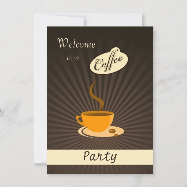 Retro coffee cup Party Invitation (Front)