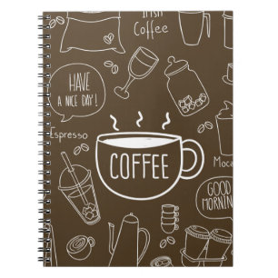 Retro Coffee Cup Pattern Mug – Perfect for Barista Notebook