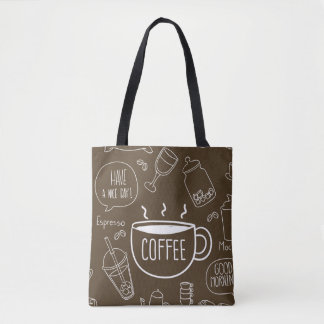 Retro Coffee Cup Pattern – Perfect for Barista Tote Bag
