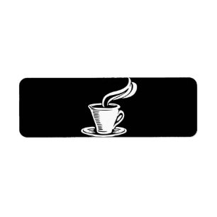 Retro Coffee Cup & Saucer Return Address Label