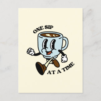Retro Coffee Cup Slogan Postcard