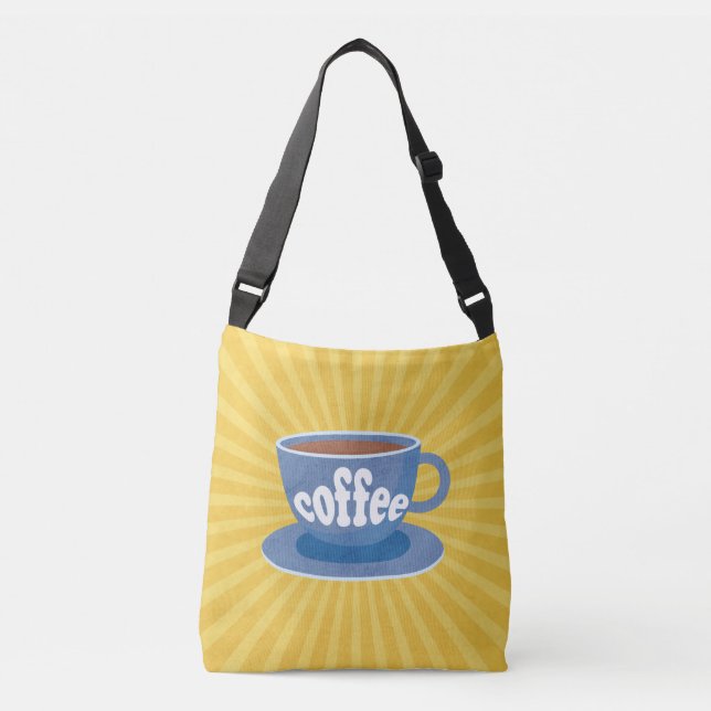Retro Coffee Design Crossbody Bag (Front)