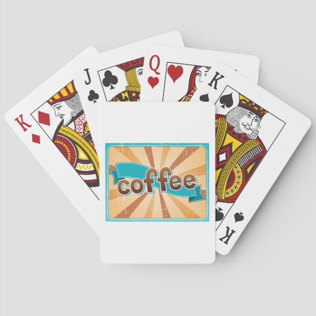 Retro Coffee Design Playing Cards (Back)