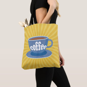 Retro Coffee Design Tote Bag