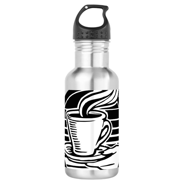 Retro Coffee Hand Serving Logo Style 710 Ml Water Bottle (Front)