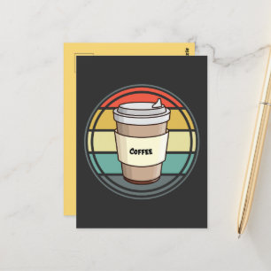 Retro Coffee Hot Drink to Go  Postcard