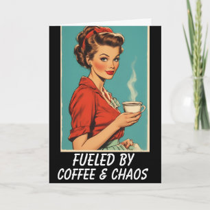 RETRO COFFEE HOUSEWIFE BLANK Greeting Card