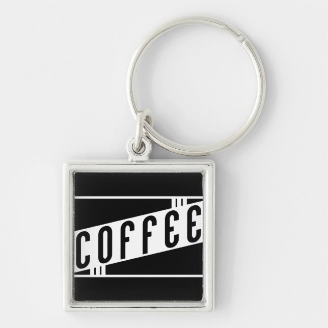 retro coffee key ring (Front)
