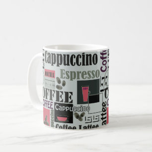 retro coffee kitchen pattern for espresso latte  mug