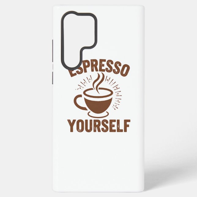 Retro Coffee Lover Motivational Quote Samsung Galaxy S22 Ultra Case (Back)