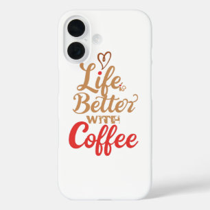 Retro Coffee Lover Typography iPhone 16 Case