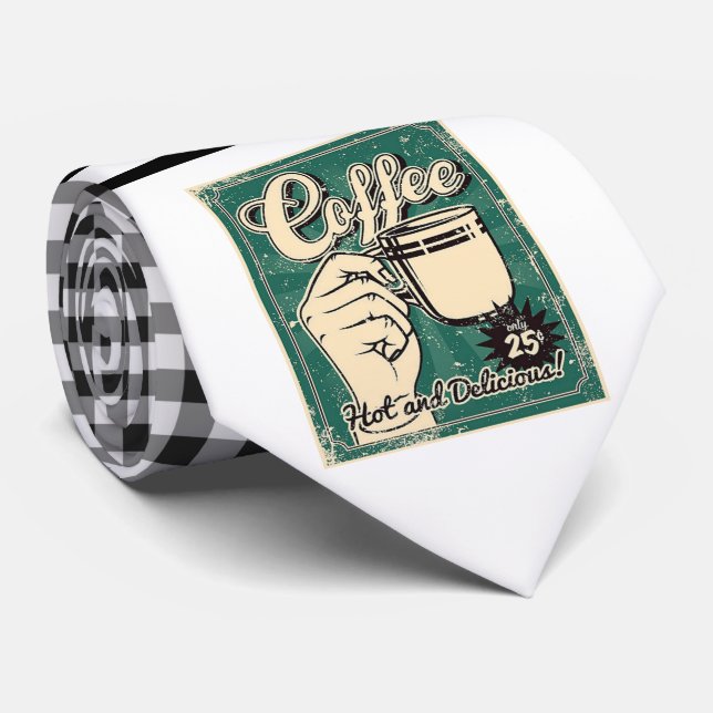 Retro Coffee Necktie (Rolled)