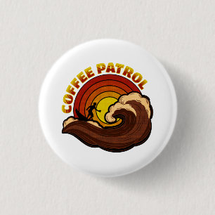 Retro Coffee Patrol 3 Cm Round Badge