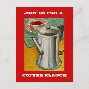 Retro COFFEE PERCOLATOR Invitation PARTY INVITE