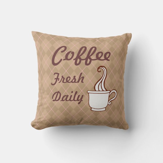 Retro Coffee Pillow (Front)