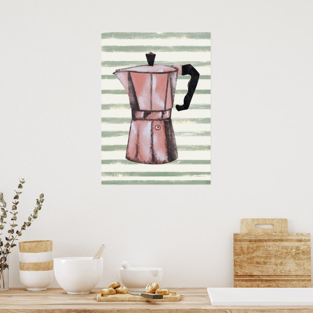 Retro Coffee Pot  Poster (Kitchen)