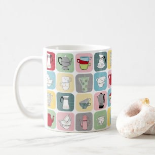 Retro Coffee Pots and Cups Pattern
