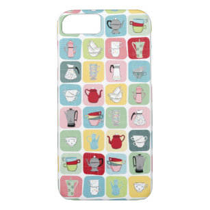 Retro Coffee Pots and Cups Pattern Case-Mate iPhone Case