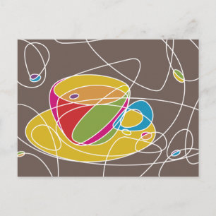retro COFFEE shapes Postcard