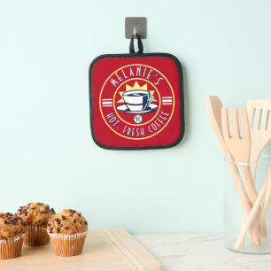 Retro Coffee Shop Café Diner Template Pot Holder