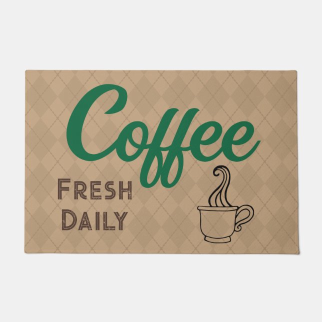 Retro Coffee Shop Doormat  (Front)