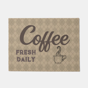 Retro Coffee Shop Doormat Rug
