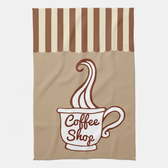 Retro Coffee Shop Kitchen Towel Gift (Vertical)