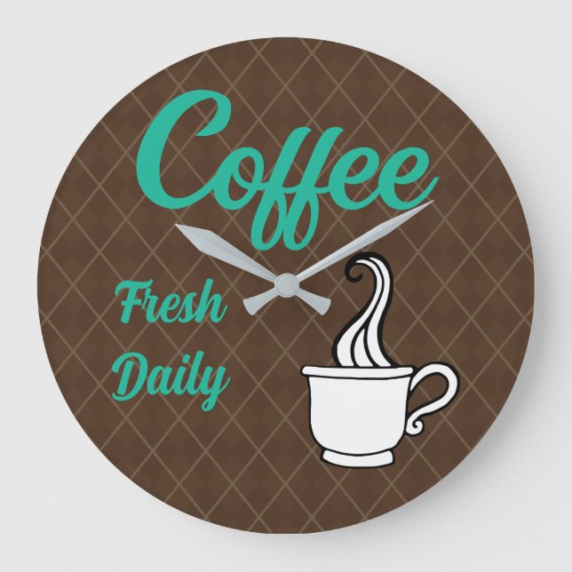 Retro Coffee Shop Sign Wall Clock Kitchen Gift (Front)