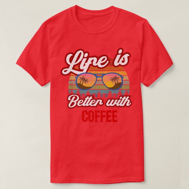 Retro Coffee Sunset  T-Shirt (Design Front)