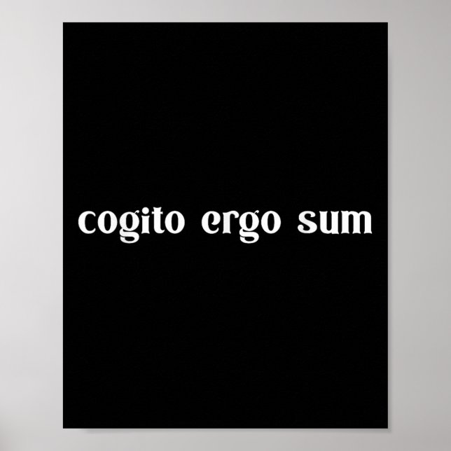 Retro Cogito Ergo Sum Metaphysics Humanism Ethics  Poster (Front)