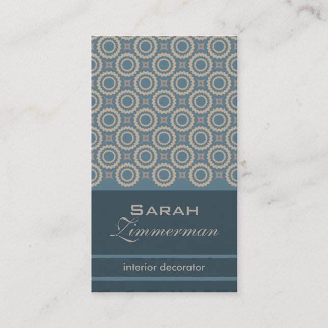 Retro Cogs Teal Business Card (Front)